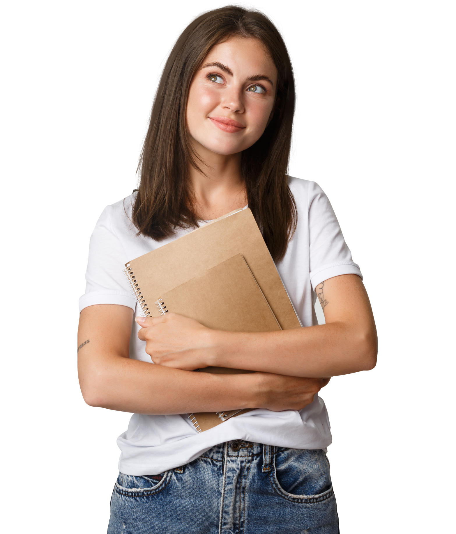 Девушка с тетрадями